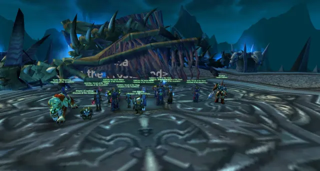 Рейд біля поваленого кістяного дракона в Icecrown Citadel